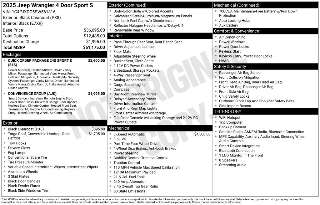 Used 2025 Jeep Wrangler Unlimited Sport AWD/4WD image 33