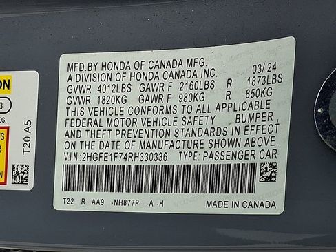 Certified 2024 Honda Civic EX image 23