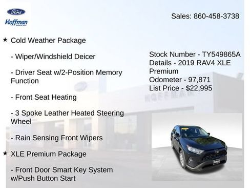 Used 2019 Toyota RAV4 XLE Premium w/ Cold Weather Package AWD/4WD image 5
