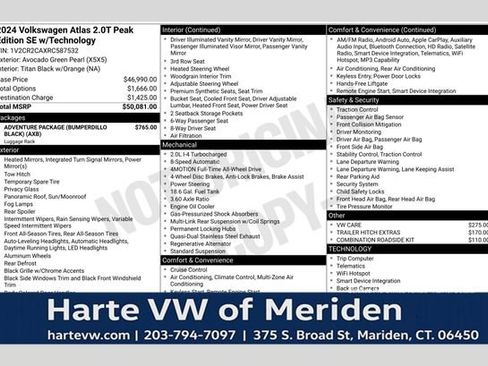 Certified 2024 Volkswagen Atlas Peak Edition SE AWD/4WD image 1
