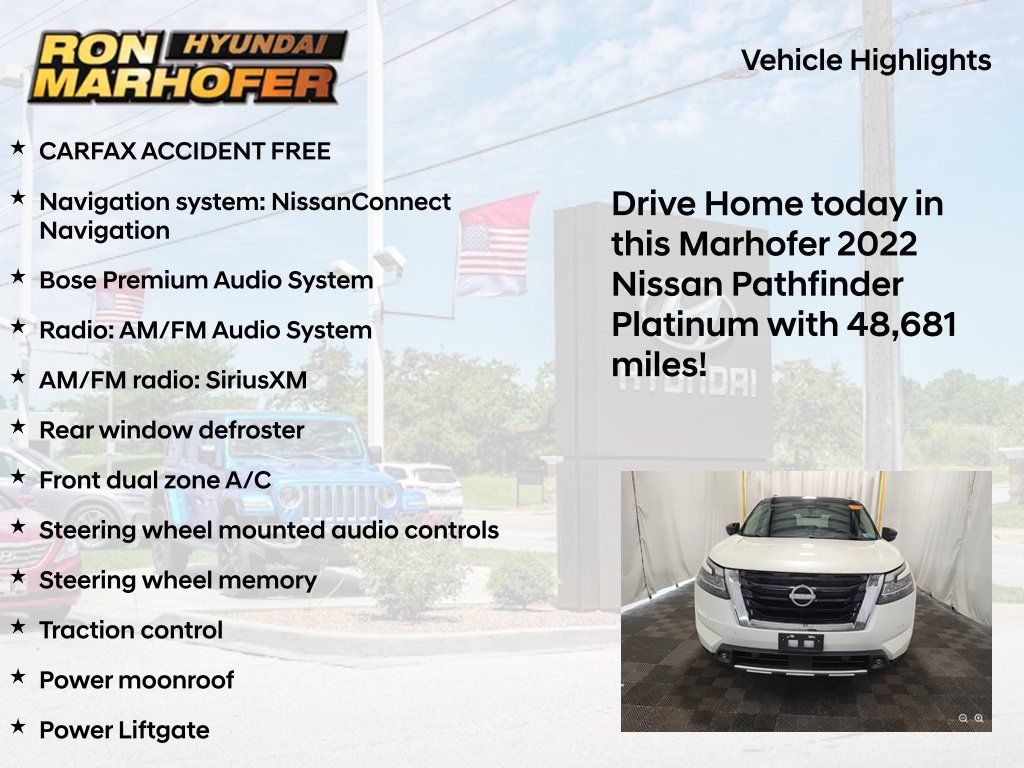 Used 2022 Nissan Pathfinder Platinum AWD/4WD image 8