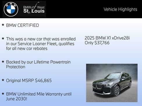 Certified 2025 BMW X1 xDrive28i w/ Convenience Package AWD/4WD image 8