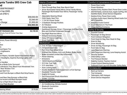 Used 2024 Toyota Tundra SR5 w/ TRD Sport Package AWD/4WD image 5