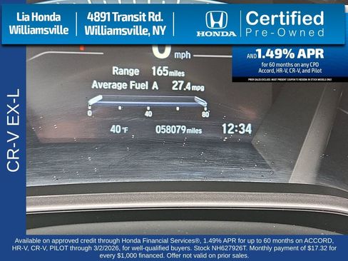 Certified 2022 Honda CR-V EX-L image 16