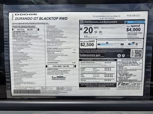New 2026 Dodge Durango GT w/ Blacktop Package RWD image 3