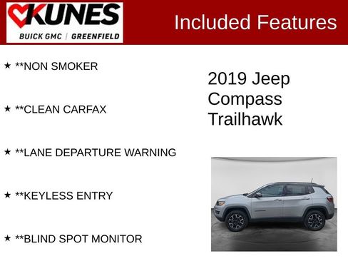 Used 2019 Jeep Compass Trailhawk AWD/4WD image 3