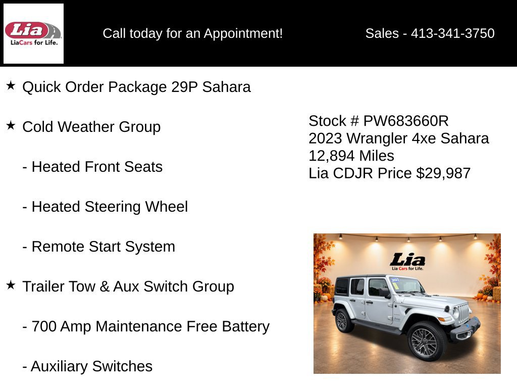 Certified 2023 Jeep Wrangler Unlimited Sahara w/ Cold Weather Group AWD/4WD image 6