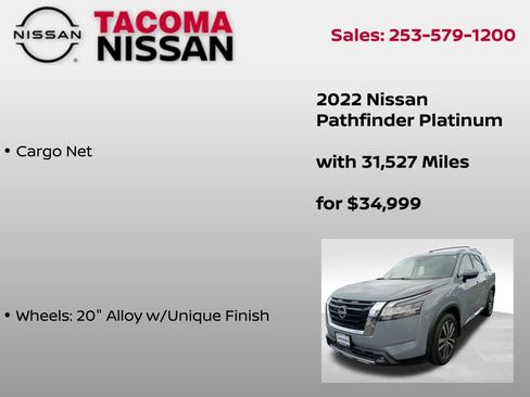 Used 2022 Nissan Pathfinder Platinum w/ Cargo Package AWD/4WD image 12