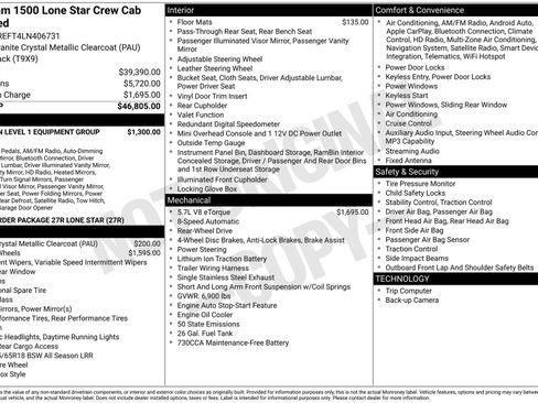 Used 2020 RAM 1500 Lone Star RWD image 1