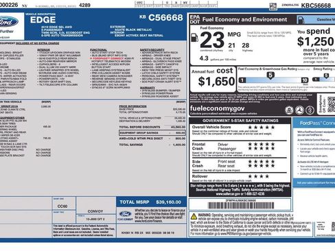 Used 2019 Ford Edge SEL w/ Equipment Group 201A AWD/4WD image 2