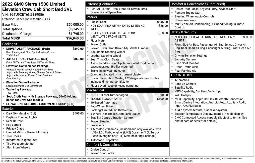Used 2022 GMC Sierra 1500 Elevation w/ Driver Alert Package I AWD/4WD image 38