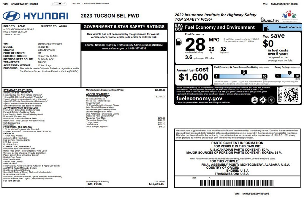 Used 2023 Hyundai Tucson SEL w/ Convenience Package FWD image 3