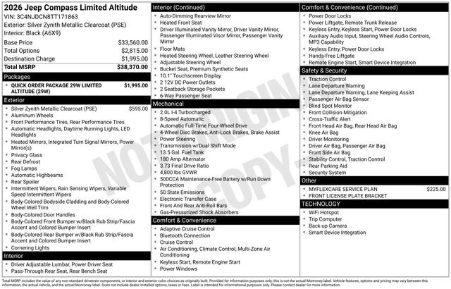 New 2026 Jeep Compass Limited AWD/4WD image 39
