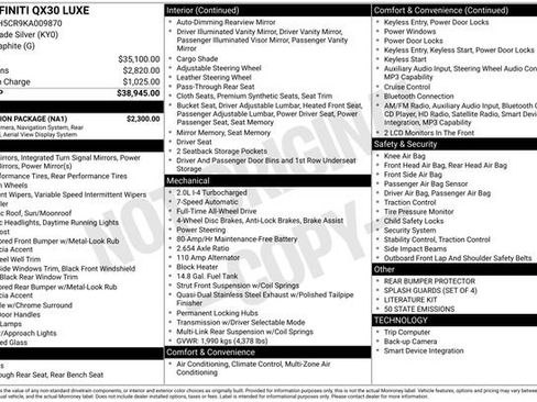 Used 2019 INFINITI QX30 LUXE w/ Navigation Package image 10