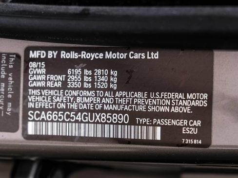 Used 2016 Rolls-Royce Wraith RWD image 60