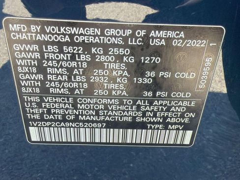 Certified 2022 Volkswagen Atlas SE image 19