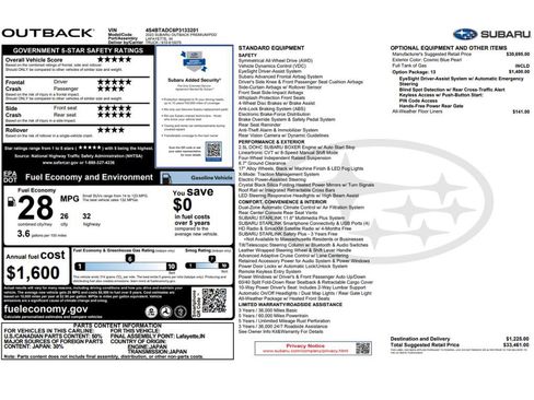 Used 2023 Subaru Outback Premium AWD/4WD image 2
