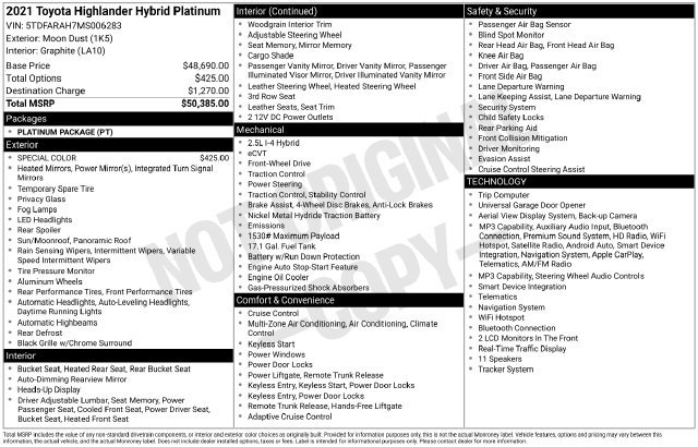 Used 2021 Toyota Highlander Platinum FWD image 5