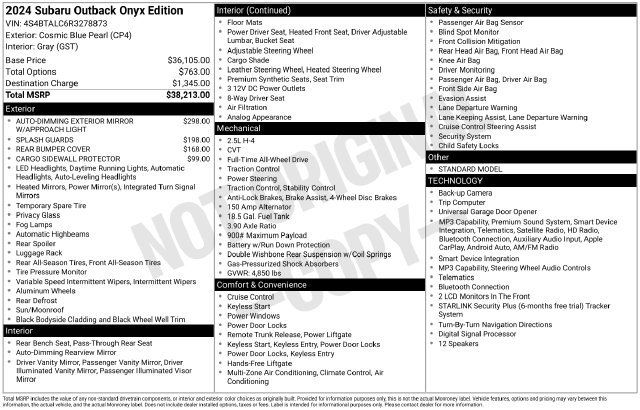 Used 2024 Subaru Outback Onyx Edition AWD/4WD image 19