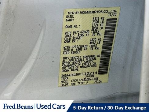 Used 2021 Nissan Titan Platinum Reserve w/ Moonroof Package image 36