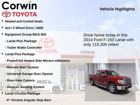 Used 2014 Ford F150 Lariat w/ Lariat Chrome Package AWD/4WD image 7