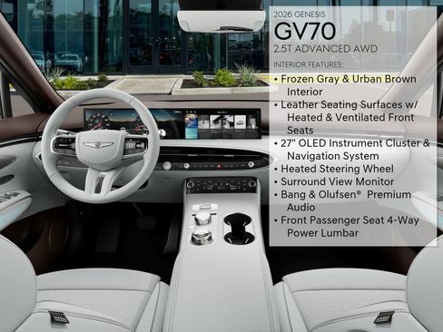New 2026 Genesis GV70 2.5T Advanced w/ G1 Accessory Package AWD/4WD image 17