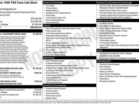 Used 2021 RAM 1500 TRX w/ TRX Level 2 Equipment Group AWD/4WD image 2
