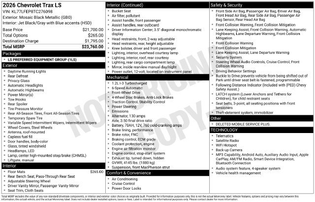 New 2026 Chevrolet Trax LS FWD image 4
