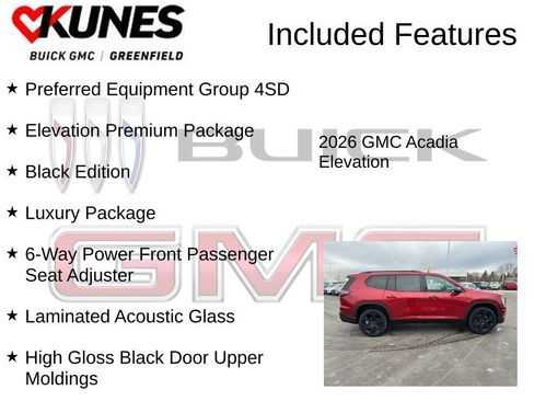 New 2026 GMC Acadia Elevation w/ Black Edition image 3