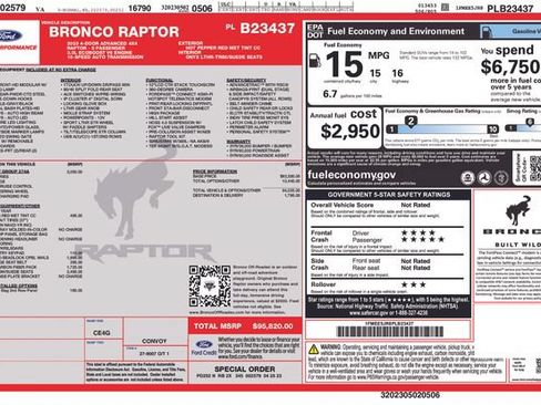 Used 2023 Ford Bronco Raptor AWD/4WD image 2