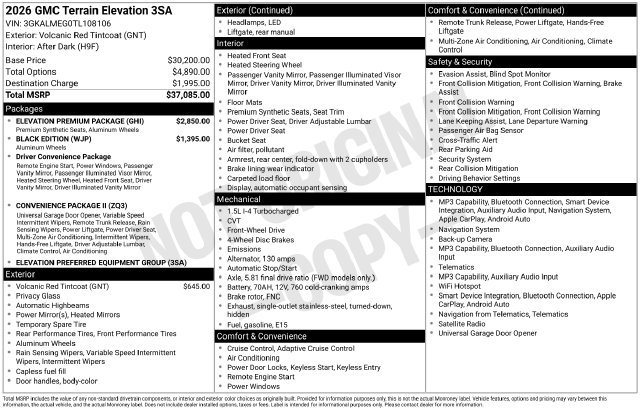 Used 2026 GMC Terrain Elevation w/ Elevation Premium Package FWD image 4
