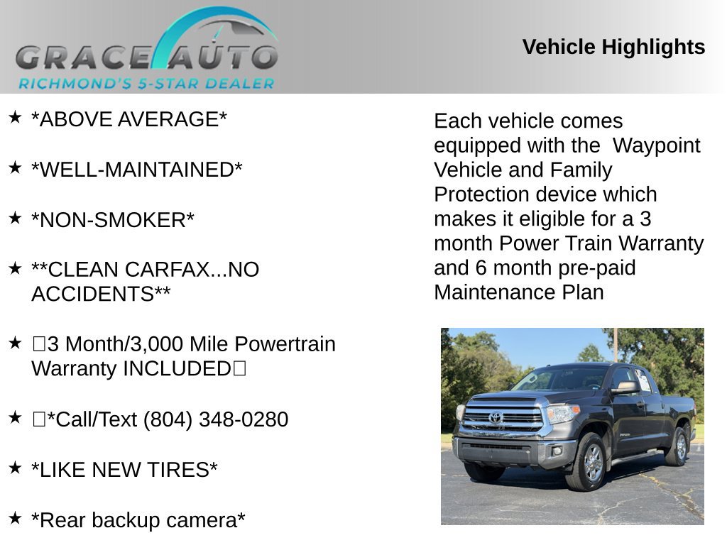 Used 2016 Toyota Tundra SR5 w/ Tow Package RWD image 2