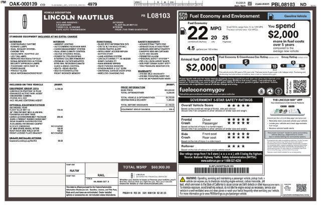 Certified 2023 Lincoln Nautilus Reserve w/ Equipment Group 201A AWD/4WD image 5