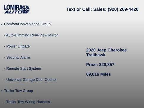 Used 2020 Jeep Cherokee Trailhawk w/ Comfort & Convenience Group AWD/4WD image 12