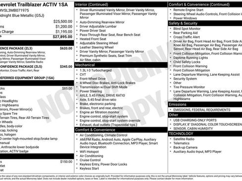 Used 2021 Chevrolet TrailBlazer ACTIV w/ Convenience Package image 15