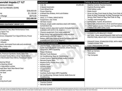 Used 2018 Chevrolet Impala LT image 1