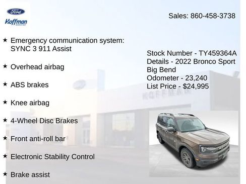 Used 2022 Ford Bronco Sport Big Bend w/ Convenience Package image 7