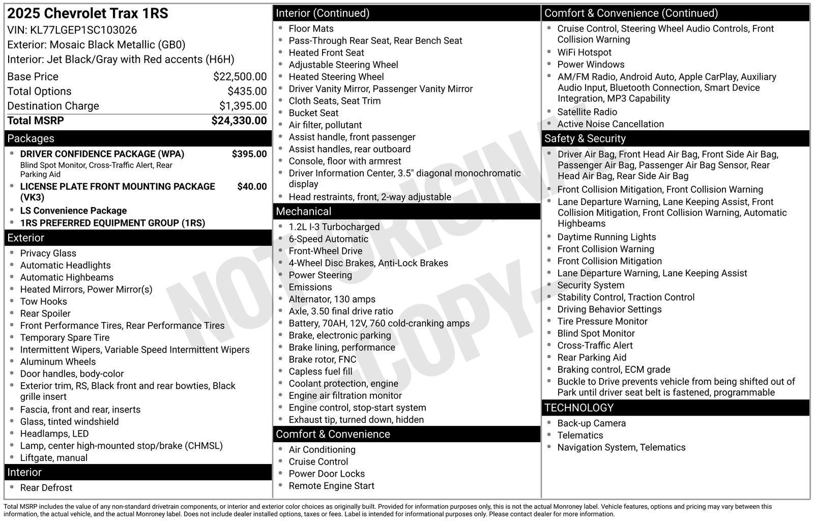 Used 2025 Chevrolet Trax RS w/ Driver Confidence Package FWD image 37