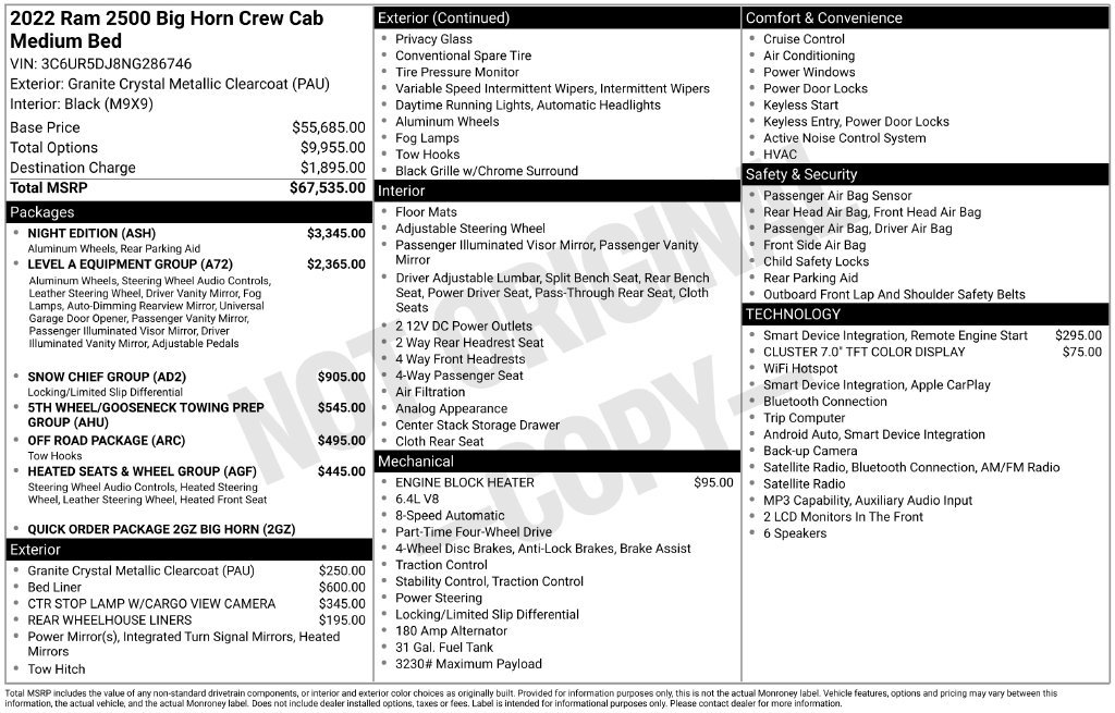 Used 2022 RAM 2500 Big Horn w/ Night Edition AWD/4WD image 37