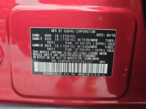 Used 2019 Subaru Outback 2.5i Limited image 41