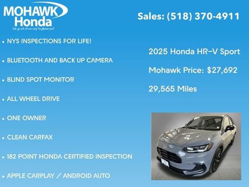 Certified 2025 Honda HR-V Sport image 8