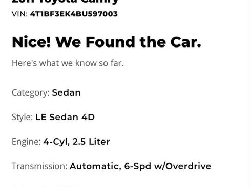 Used 2011 Toyota Camry LE FWD image 12