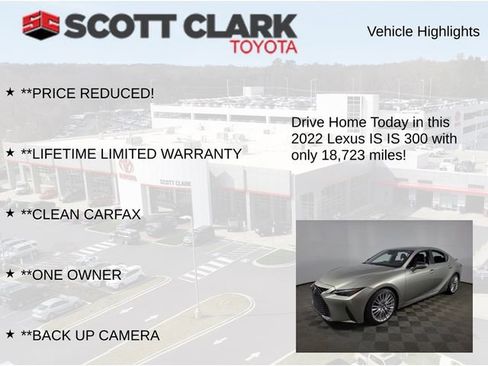 Used 2022 Lexus IS 300 w/ Premium Package image 12
