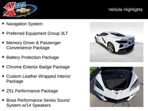Used 2023 Chevrolet Corvette Stingray Premium Cpe w/ Z51 Performance Package RWD image 2