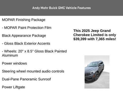 Used 2025 Jeep Grand Cherokee Limited w/ Black Appearance Package AWD/4WD image 16