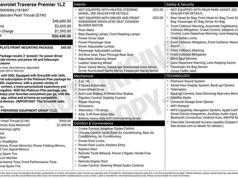 Used 2022 Chevrolet Traverse Premier FWD image 2