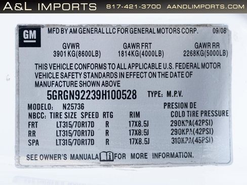 Used 2009 HUMMER H2 SUT image 67