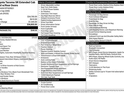 Used 2024 Toyota Tacoma SR w/ Towing Package AWD/4WD image 37
