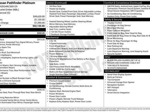 Used 2024 Nissan Pathfinder Platinum w/ Cargo Package image 2