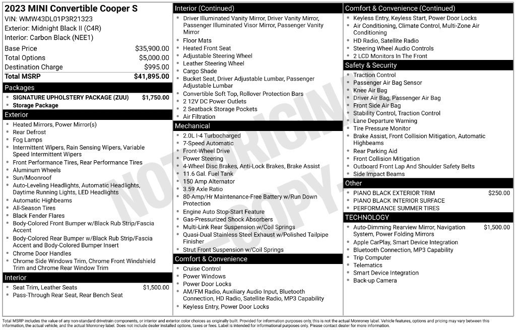 Used 2023 MINI Cooper S w/ Signature Upholstery Package FWD image 5